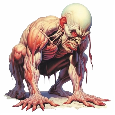 evil horror grotesque mutant creepy despair clipart, white border, Gregoire Guillemin, Frank Frazetta, gerald brom, white background