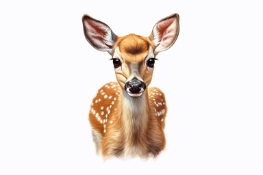 doe , realistic, clipart, 16k, isolated on white background, spaced out ,