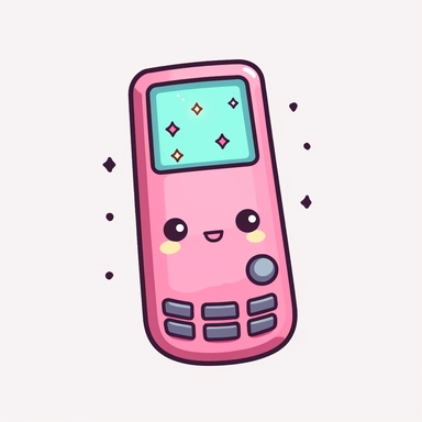 simple adorable kawaii cell phone clipart