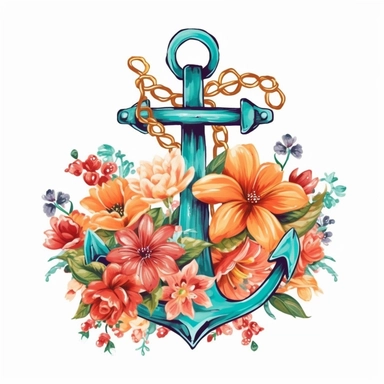 floral anchor clip art