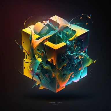 tesseract, abstract in style of clipart kids