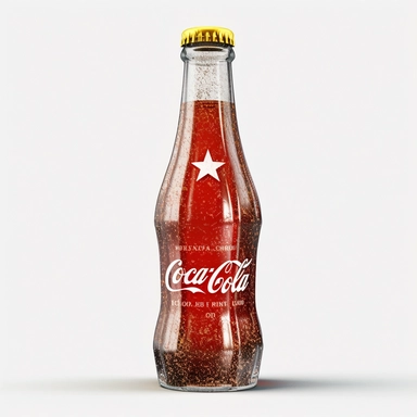 Fat coca-cola bottle clipart isolated on transparent background, Yuan Dynasty style, white background, magewave, octane rendering, dynamic lettering, star art group (xing xing), sonian, matte photo