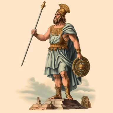 1 image of a Greek mythological figure, vintage style, no background, clipart