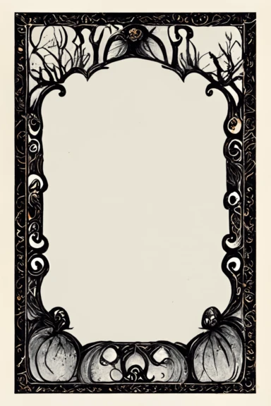 Vintage Halloween gothic style page border, decorative page frame, Vintage fall clipart victorian gothic illustration, photo realistic gothic illustration, art in the style of mc scher winifred luten paul poire and albrecht durer, black ink sketch, black and white, vector, vector illustration