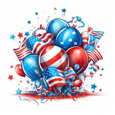 4th of july celebration ,Clipart style,, vector illustration, White Background