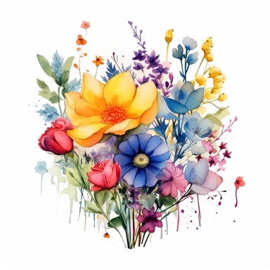 Let your imagination run wild by combining different flower species to create fantastical hybrid blooms. Merge the characteristics of multiple flowers into one unique and stunning watercolor clipart composition.