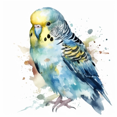 watercolour budgie clipart