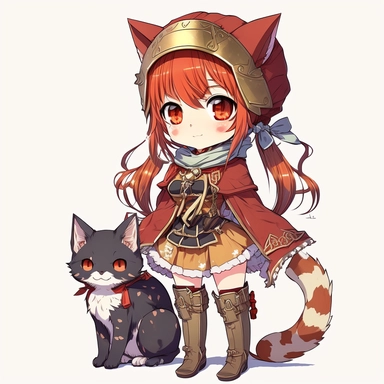 cute anime kitten cosplay clipart