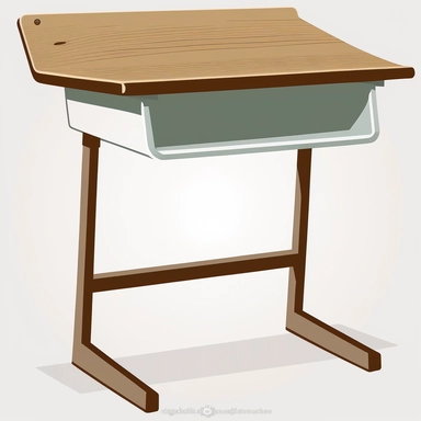 empty school desk, school desk, clipart, no background, white background, blank background, HD