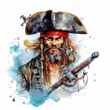 watercolo pirate hook clipart