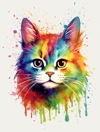 Cat Clipart, Rainbow Caticorn, Printable, SVG, Commercial Use, #CP722