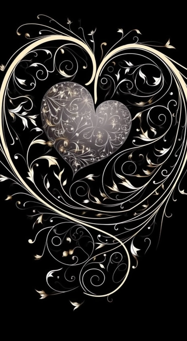 whirl of curls drawn on black background, couple heart, hearts transparent background png clipart, in the style of tattoo, islamic calligraphy, happenings, marguerite blasingame, free-flowing lines, shaped canvas, infinity nets