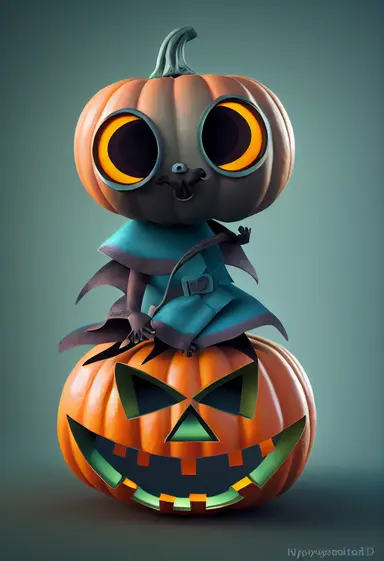 cute 3d halloween character clipart for website 3D, 3D render, animation style, 8k, wallpaper style,