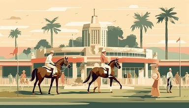 clipart illustration of Royal polo Club vintage 1940’s style