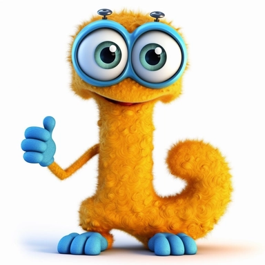 clipart style letter I, with arms, legs and friendly cute face for children