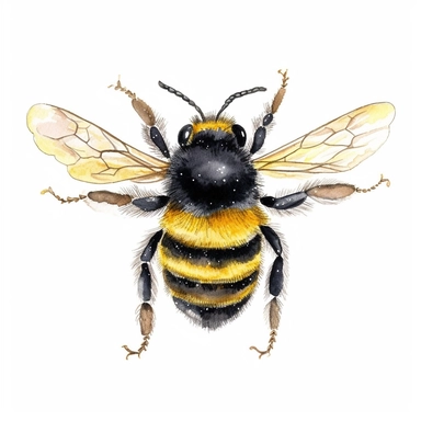 whimsical watercolour clip art bee Christmas tree decorations