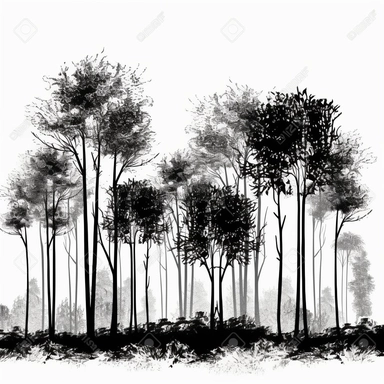 grove clipart vector black and white