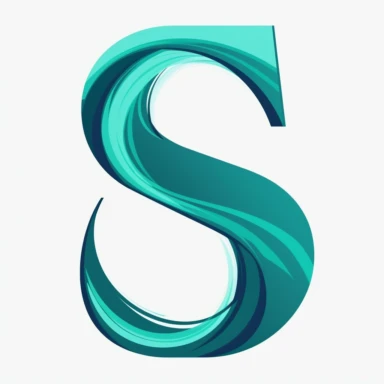 a small teal and blue letter s, in the style of poetcore, simplified, sfumato, english major, industrial, manuscript, vector clipart at freebies vector, 2 colors only green and white, 8k resolution