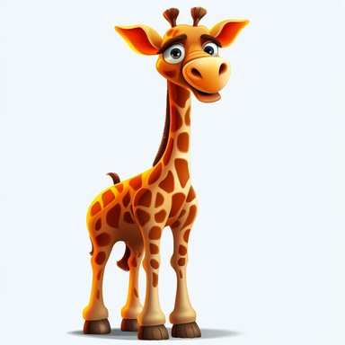 hd clipart, giraffe, cartoon style, fully detailed,