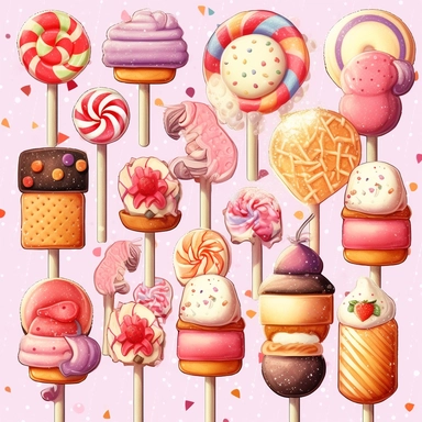 biscuits clipart, sponge cakes clipart, lollipops clipart, jelly clipart
