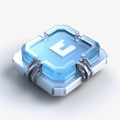One smart flat chip, Fixed clip, chip base, light blue and white tone, Up Chain Tech, Tech Blue, light blue cable, clear glass effect, white background, isometric Art, Microsoft Tech Style, 3D rendering, c4d, Octane Rendering, Blender, Ultra High Quality, Ultra High Definition, Low Detail, 45 Degree View, 16k