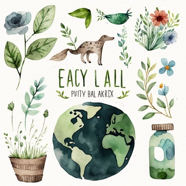 earth day clipart with watercolor illustration,8k,etsy style