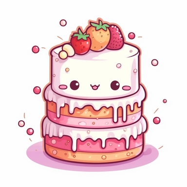 kawaii, layered cake clipart, white background, svg, eps