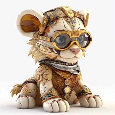 ticker clipart cartoon of a cute lion cub with sun glasses, dressed with tribal african gear,3D, disney pixar style, puppy eyes, looking at athe camera, white background ,high definition, high resulotion, highly detailed,16K