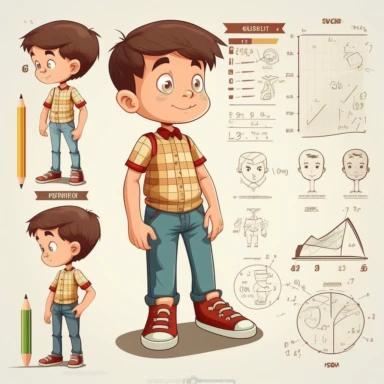male child basic learning method, full body, cartoon, vector, sharp focus, super detailed, illustration, 16:9, v4, q2, 16k, High quality, clipart