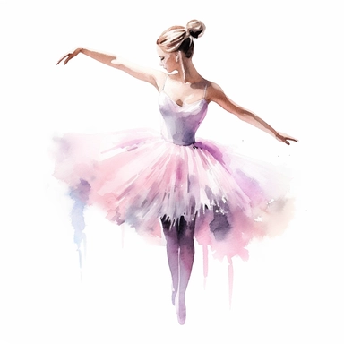 beautiful ballerina tutu clipart, watercolor style, hyper realistic, detailed, white background