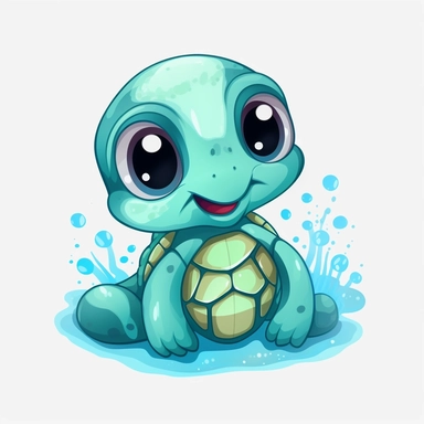 cartoon, super cute, baby sea turtles clipart transparent background