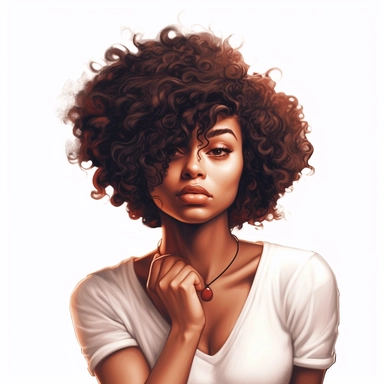 ultra detailed Black Girl Self Love Clipart , solid white background, beautifull, contour, super cute, african american, PHOTOREALISM, portrait photography by ANIMATION