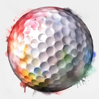 golf ball, watercolor, clipart