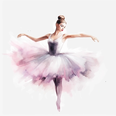 beautiful ballerina tutu clipart, watercolor style, hyper realistic, detailed, white background