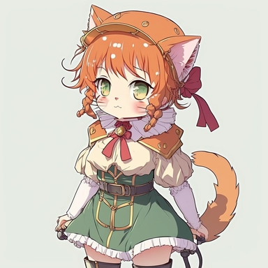 cute anime kitten cosplay clipart