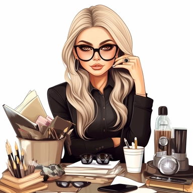 Boss Lady PNG Female Entrepreneur Clipart POD Scrapbook Planners Business Women Clipart, beauty therapist, make up artist, lash artist, illustration, realistic