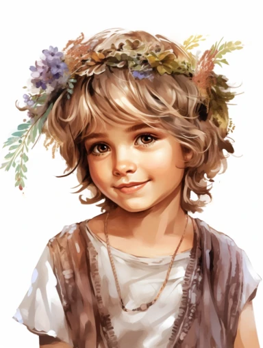 bohemian cute young boy, sticker art, clipart png, photorealistic, watercolor, digital painting, WHITE BACKGROUND, fantasy style, realistic, painting, 8k, ultra details,