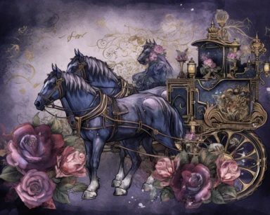 Royal Steampunk ClipArt, background paper, wall paper style, carriage, horses, roses, Watercolor Steampunk PNG, Victorian Clipart, Fantasy Clipart, deep purple and old paper textures, no text