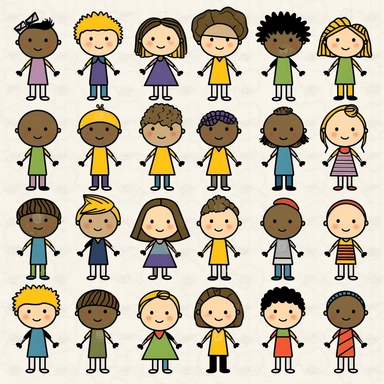Stick Figures SVG, Stick Children SVG, Stick Boy Clipart, Stick Girl Png, School Children svg, Stick People, Cut File Cricut
