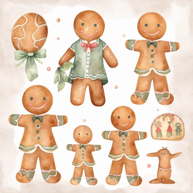 watercolour gingerbread man clipart