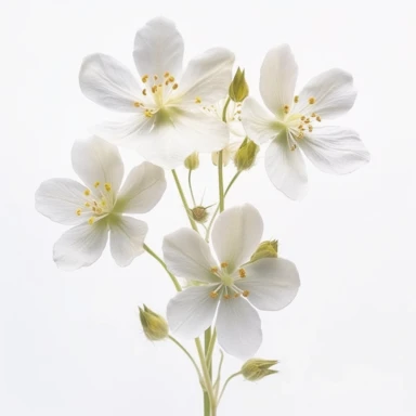 Create an enchanting midjourney AI image that captures the captivating details of three wildflowers in an extreme close-up display. The image should be set against an all-white background, creating a sense of purity and tranquility. From an above perspective, zoom in to showcase the intricate details of each wildflower, highlighting their unique shapes, textures, and vibrant colors. The composition should emphasize the delicate petals, the fine patterns, and any other distinctive features that m