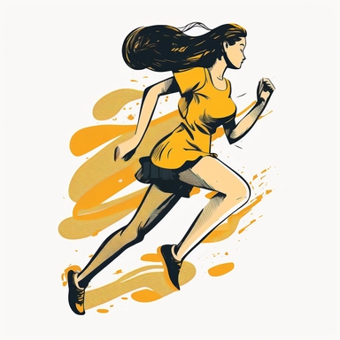 a girl running with a yellow shirt woman running clipart free clipart cliparts for use in web projects, in the style of 32k uhd, sketchfab, high-angle, speed and motion, whistlerian, dynamic sketching, flat perspective