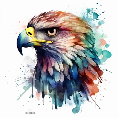 mandala eagle head Watercolor Clipart