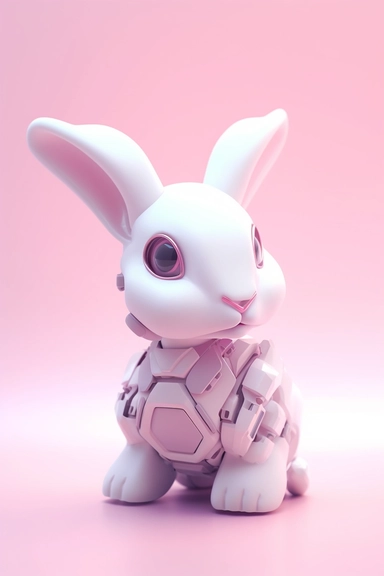 ed small bunny clipart, in the style of unreal engine 5, vray tracing, subtle pastel tones, rollei prego 90, white and pink, dutch and flemish