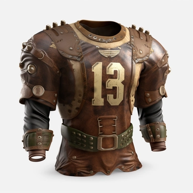 steampunk american football jersey, clipart, white background, realistic, 16k