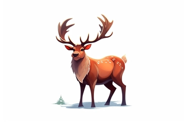 cute reindeer at christmas collecting honey clipart, hd, on white background, spaced out