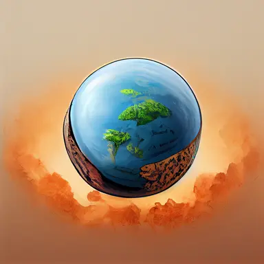 planet earth globe half destroyed half intact, detailed clipart illustration