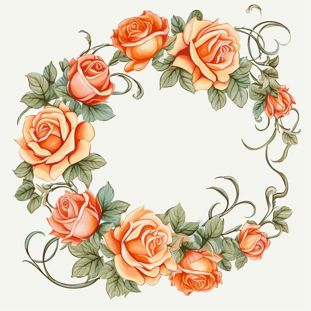 Rose Border Clipart: A decorative border made of roses, great for ...