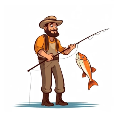 Hooked on fishing Clipart,white background - @Royeldesk Digital Agency (fast)