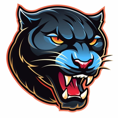 panther clipart 2d head and neck logo style